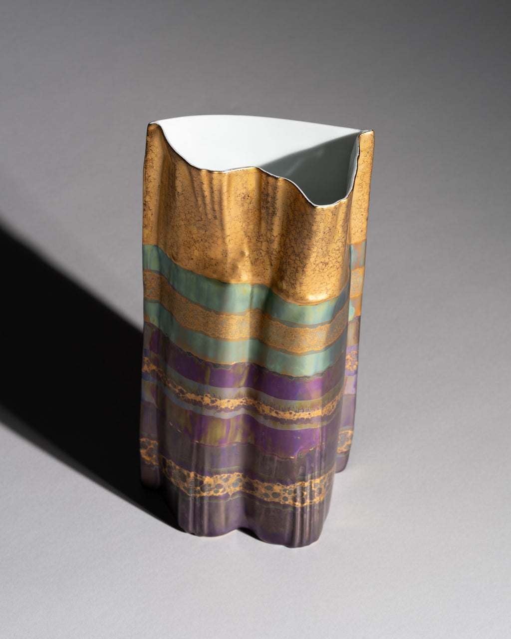 Iridescent Porcelain Vase Duo – Johan van Loon & Helmut Drexler for Rosenthal, 1990s