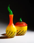 Nanny Still “Kontiki” Art Glass Carafe & Lidded Box Set for Rosenthal, 1993