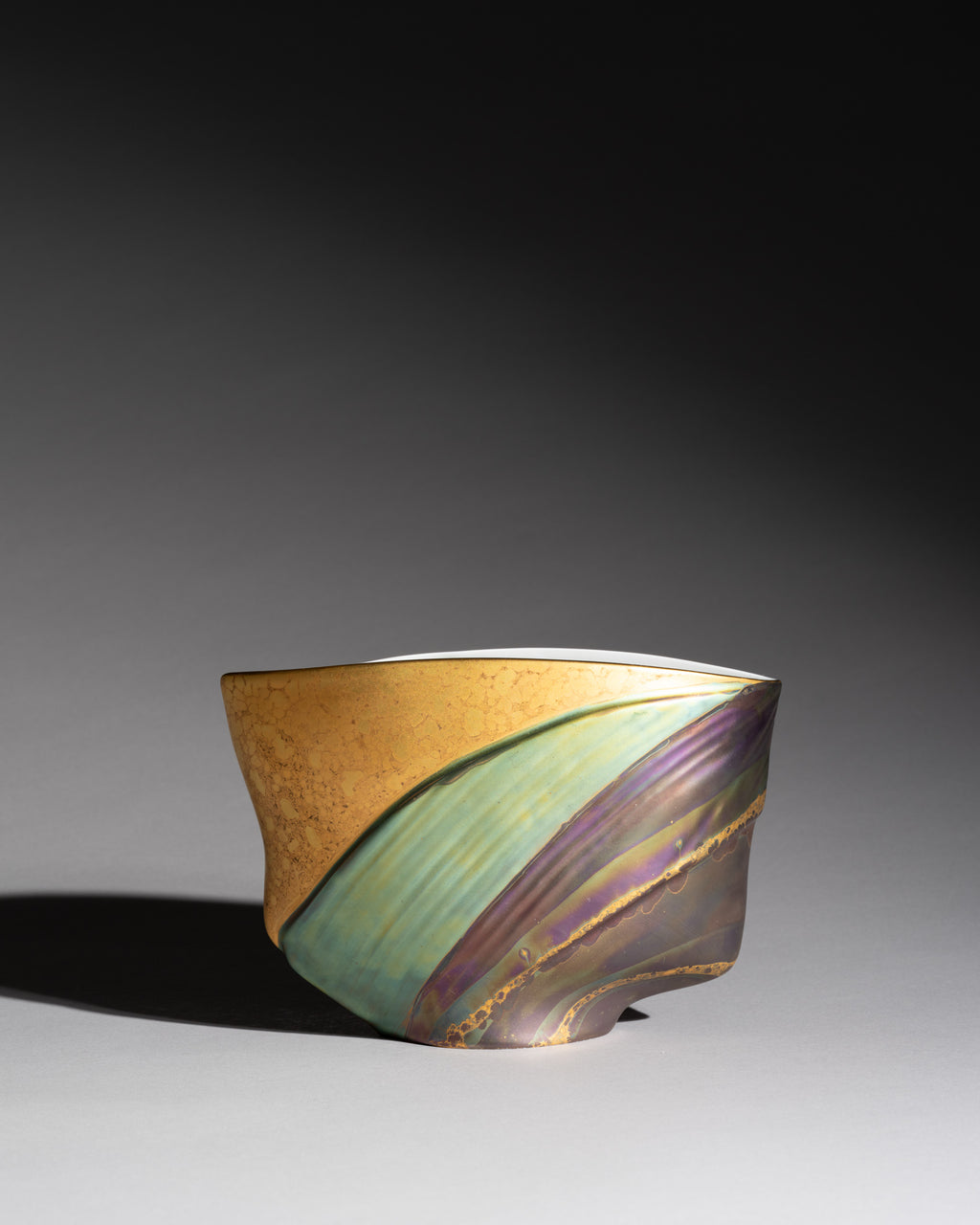 Iridescent Porcelain Vase Duo – Johan van Loon & Helmut Drexler for Rosenthal, 1990s