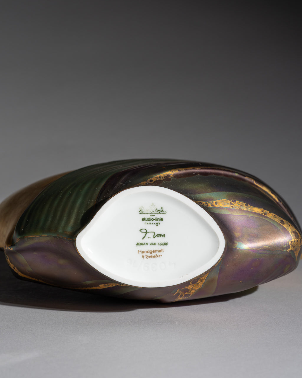 Iridescent Porcelain Vase Duo – Johan van Loon & Helmut Drexler for Rosenthal, 1990s