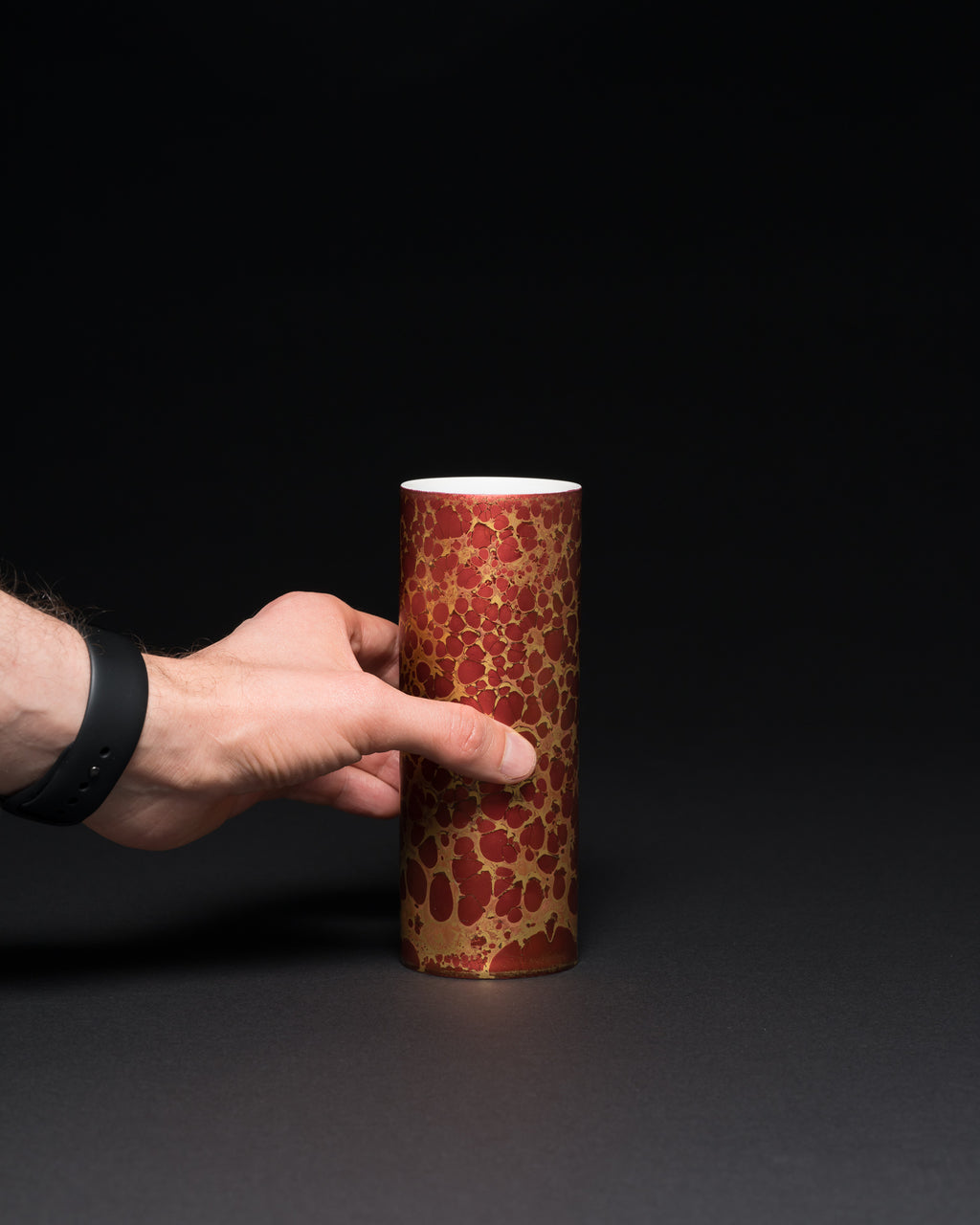 “Lamina Rot” Vase & Box Trio  – Helmut Drexler for Rosenthal, 1970–1973