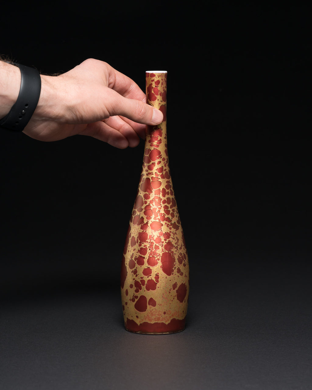 “Lamina Rot” Vase & Box Trio  – Helmut Drexler for Rosenthal, 1970–1973