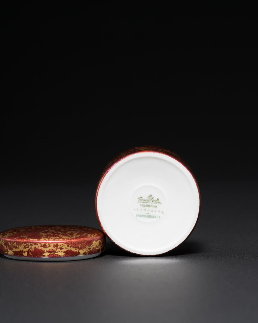 “Lamina Rot” Vase & Box Trio  – Helmut Drexler for Rosenthal, 1970–1973
