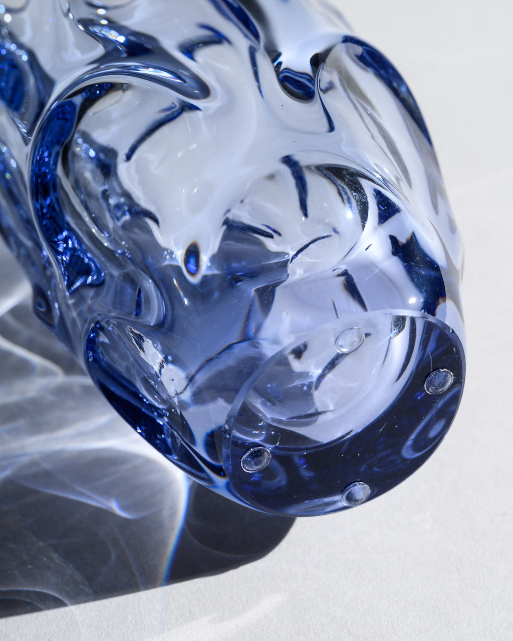 Lilac & Blue Art Glass Vase Duo – Jan Beranek for Skrdlovice, 1950s–1960s