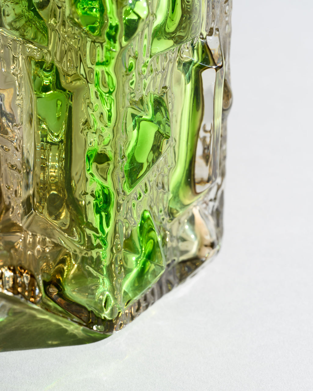 Czech Brutalist Glass Vase – Attributed to Vladislav Urban or Rudolf Jurnikl for Sklo Union, circa 1968–1970s