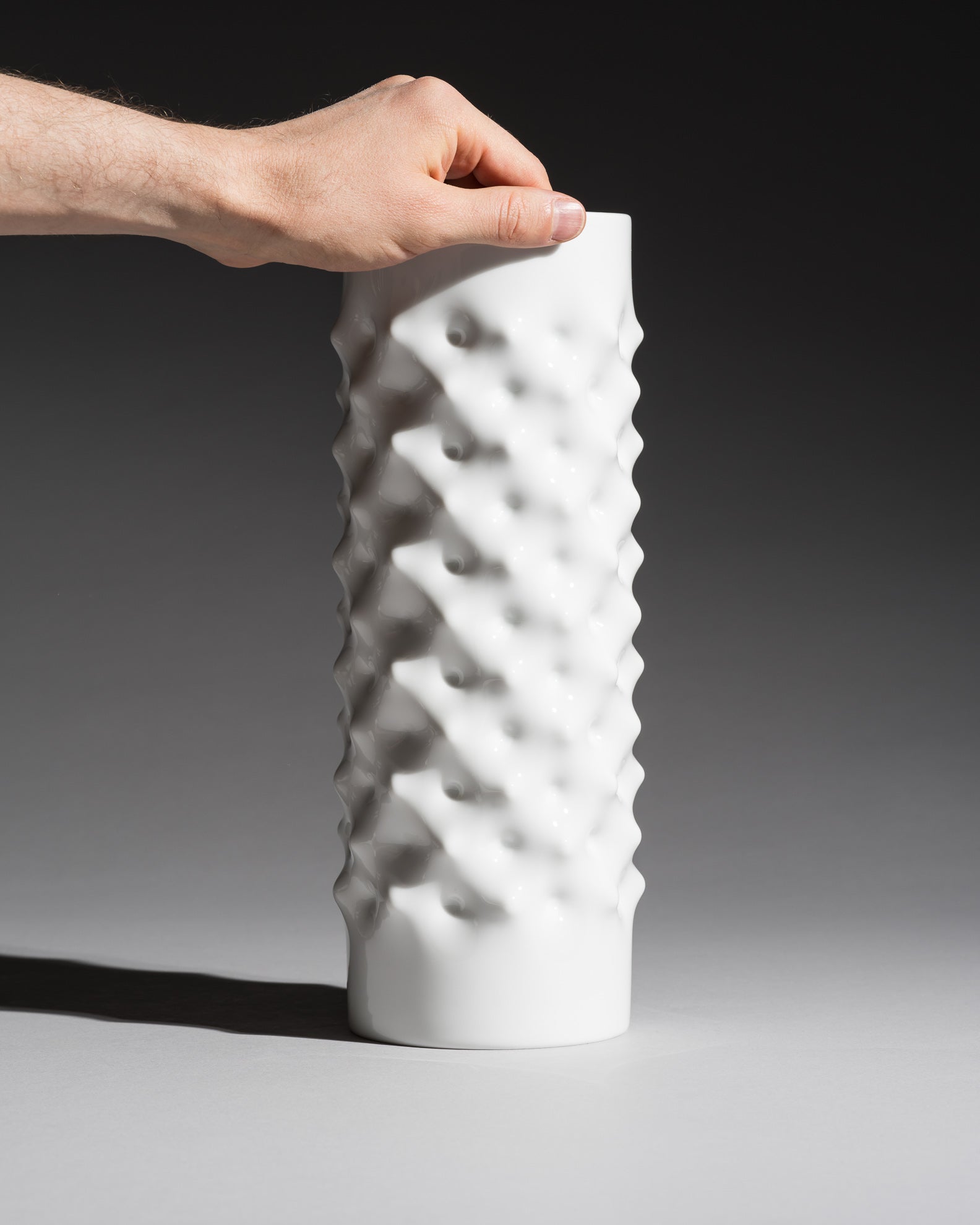 Vibrations White & Silver Porcelain Duo – Dieter Mankau for Rosenthal, 1970s–1980s