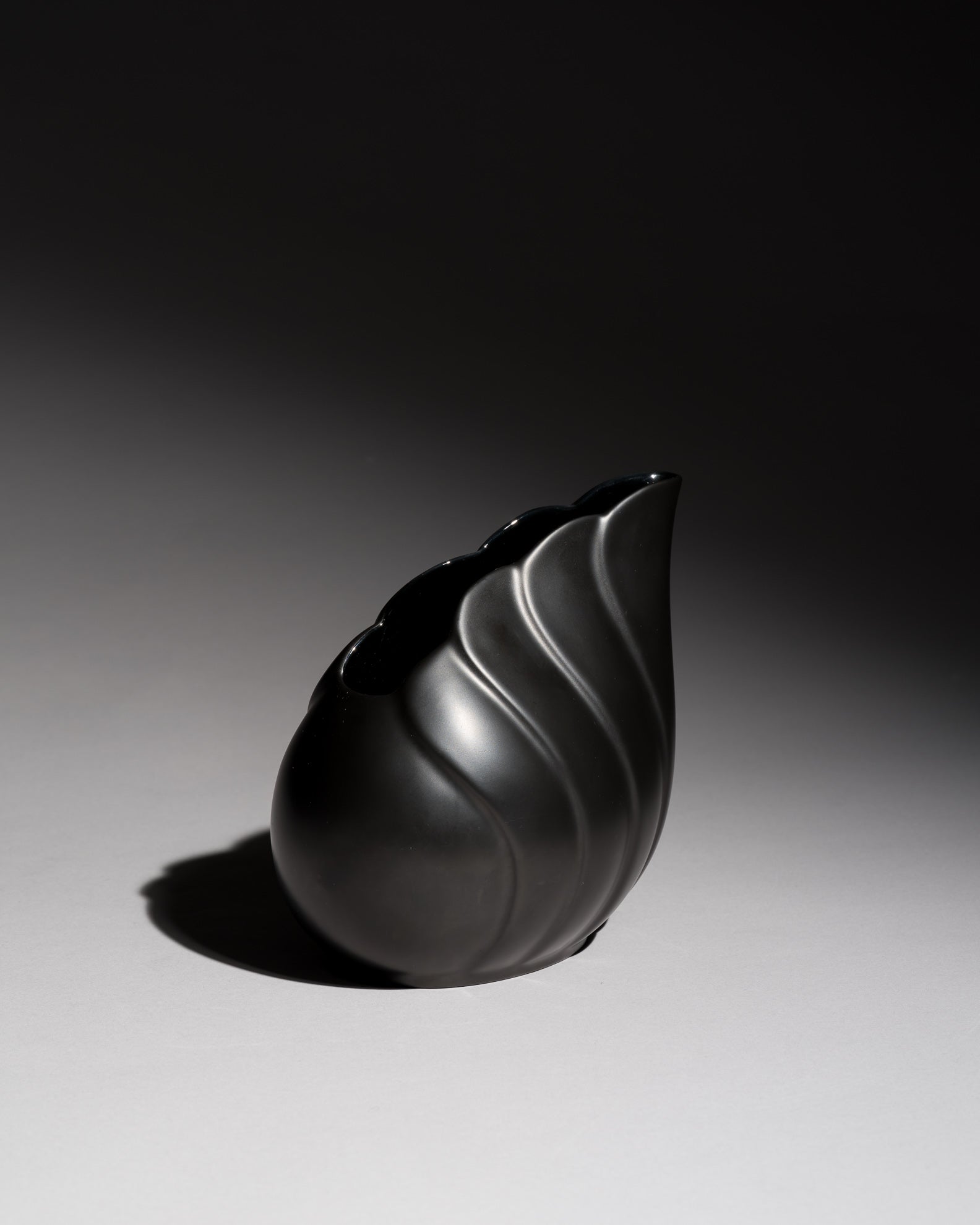 Black Matte Porcelain Vase - Uta Feyl for Rosenthal, 1980s