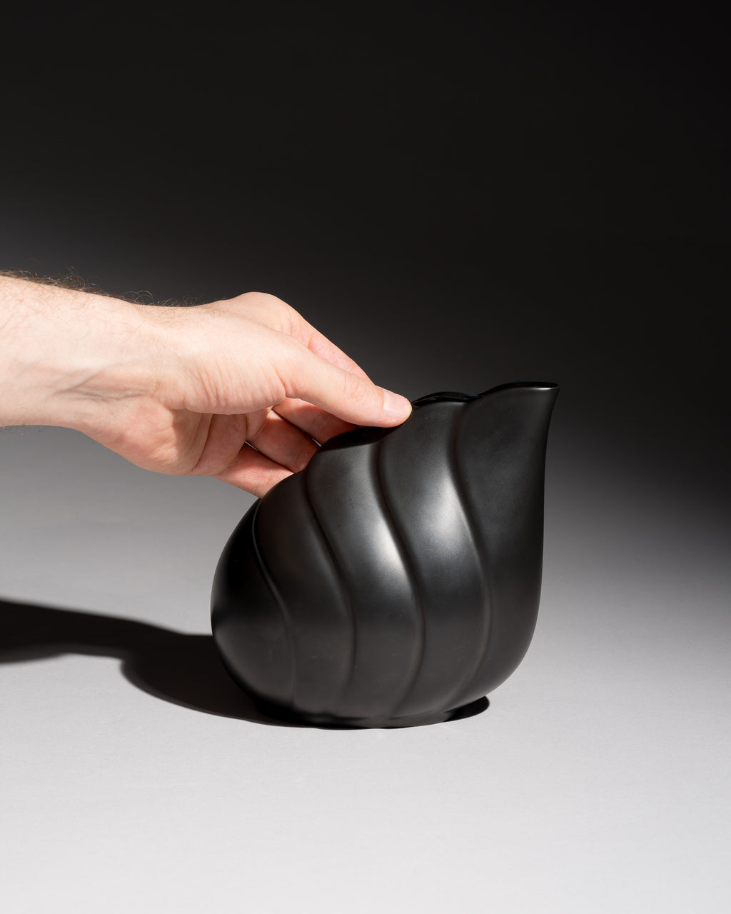 Black Matte Porcelain Vase - Uta Feyl for Rosenthal, 1980s