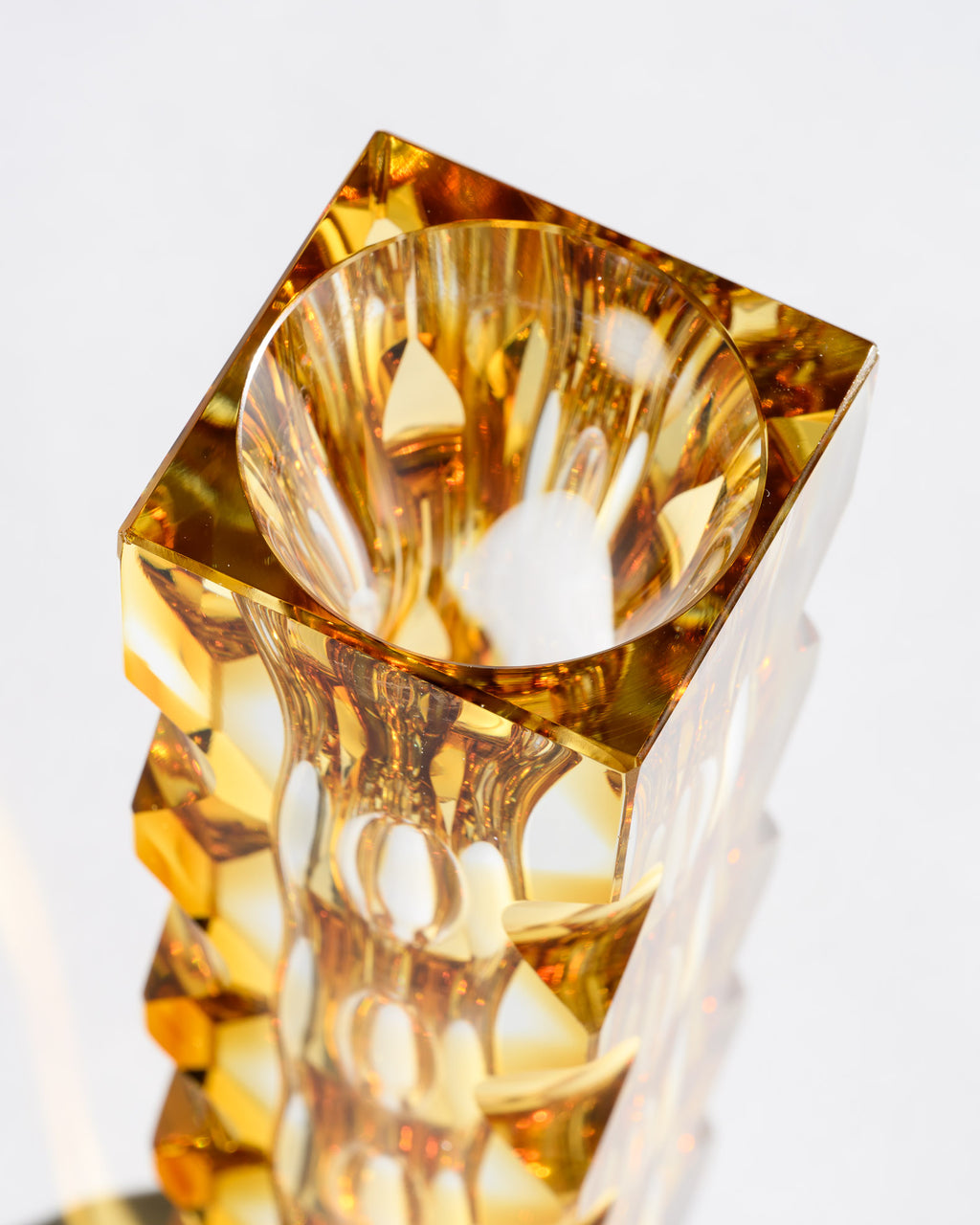 Optic-Cut Art Glass Vase Duo – Oldrich Lipsky for Exbor, 1960s