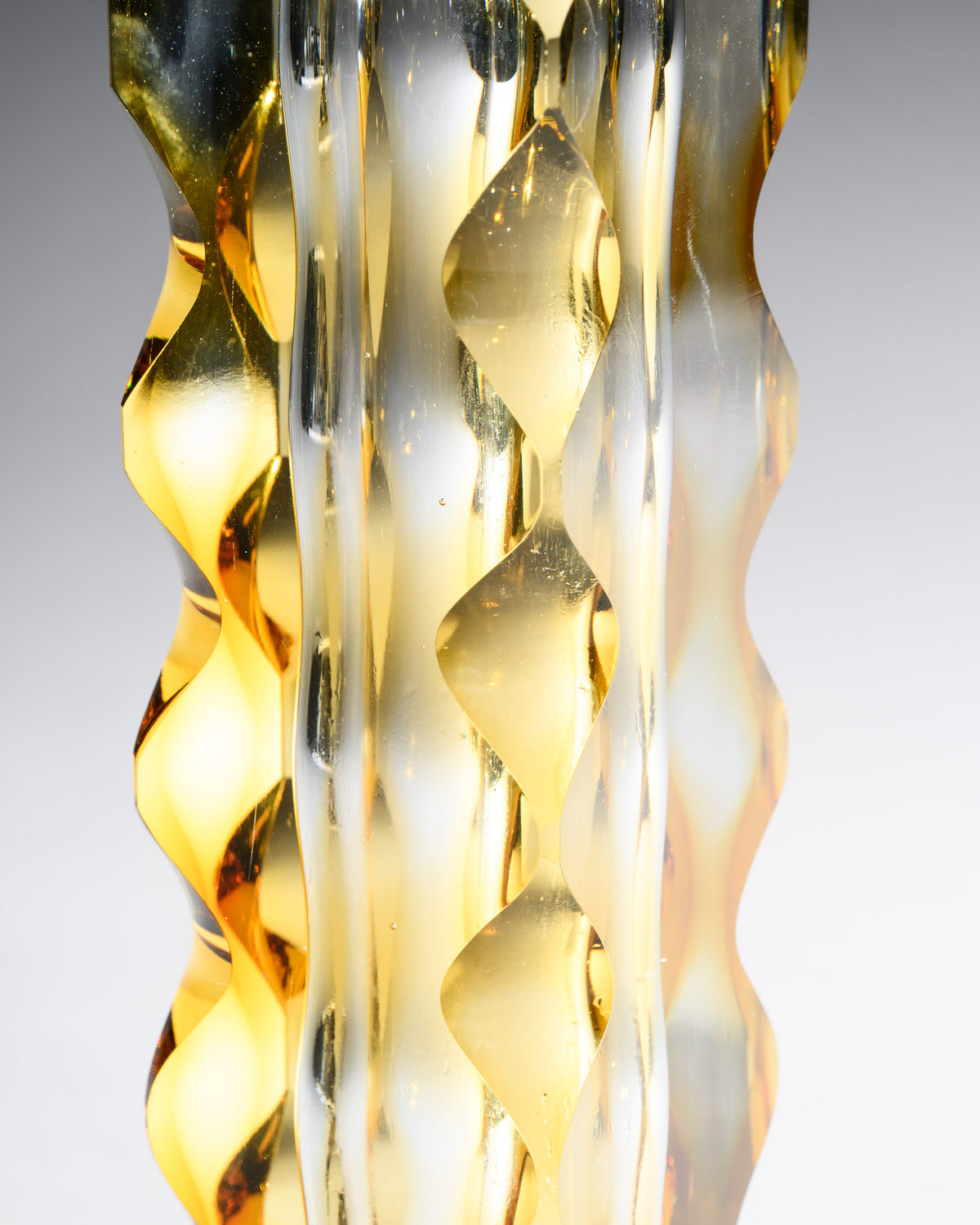 Optic-Cut Art Glass Vase Duo – Oldrich Lipsky for Exbor, 1960s