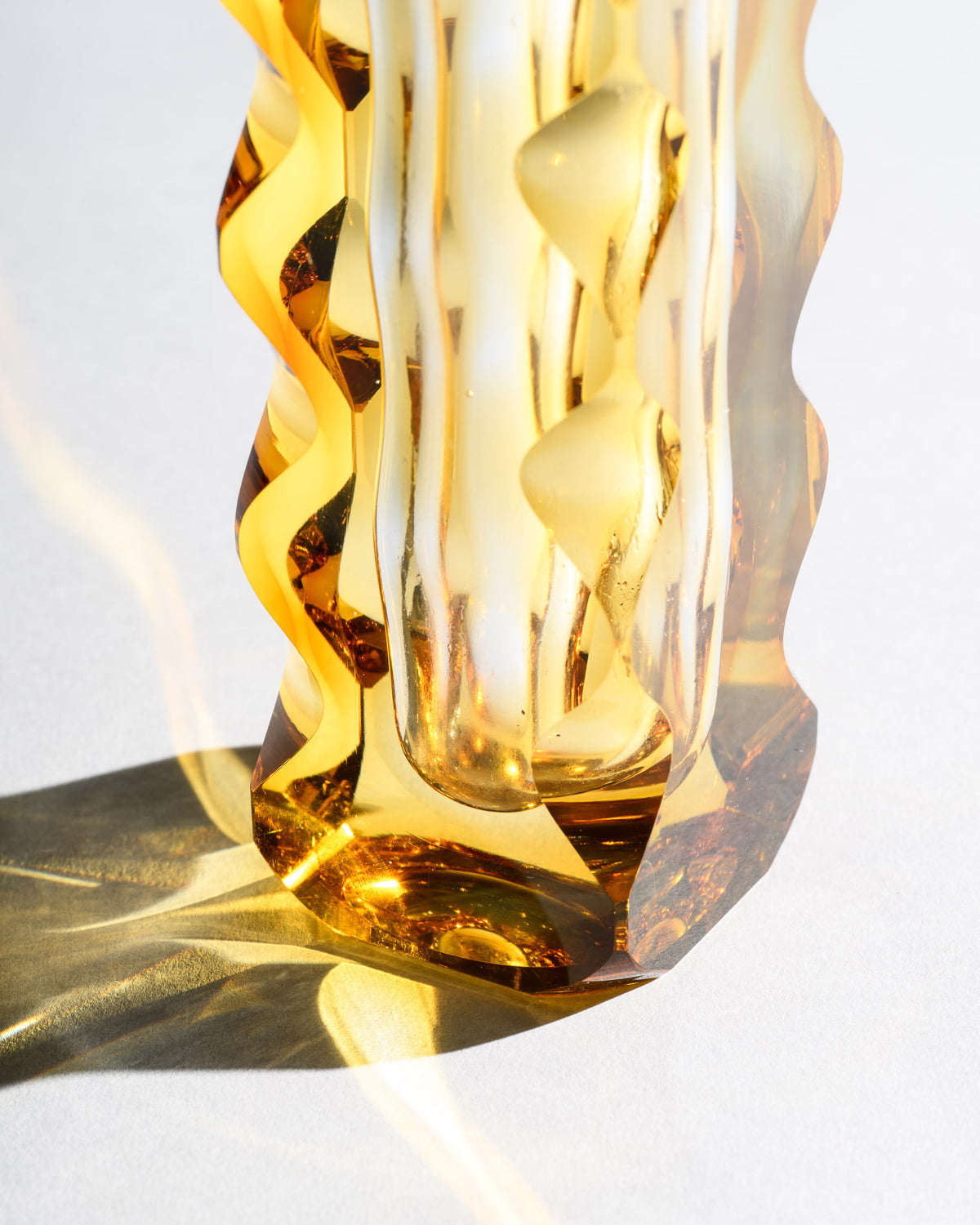 Optic-Cut Art Glass Vase Duo – Oldrich Lipsky for Exbor, 1960s