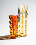 Optic-Cut Art Glass Vase Duo – Oldrich Lipsky for Exbor, 1960s