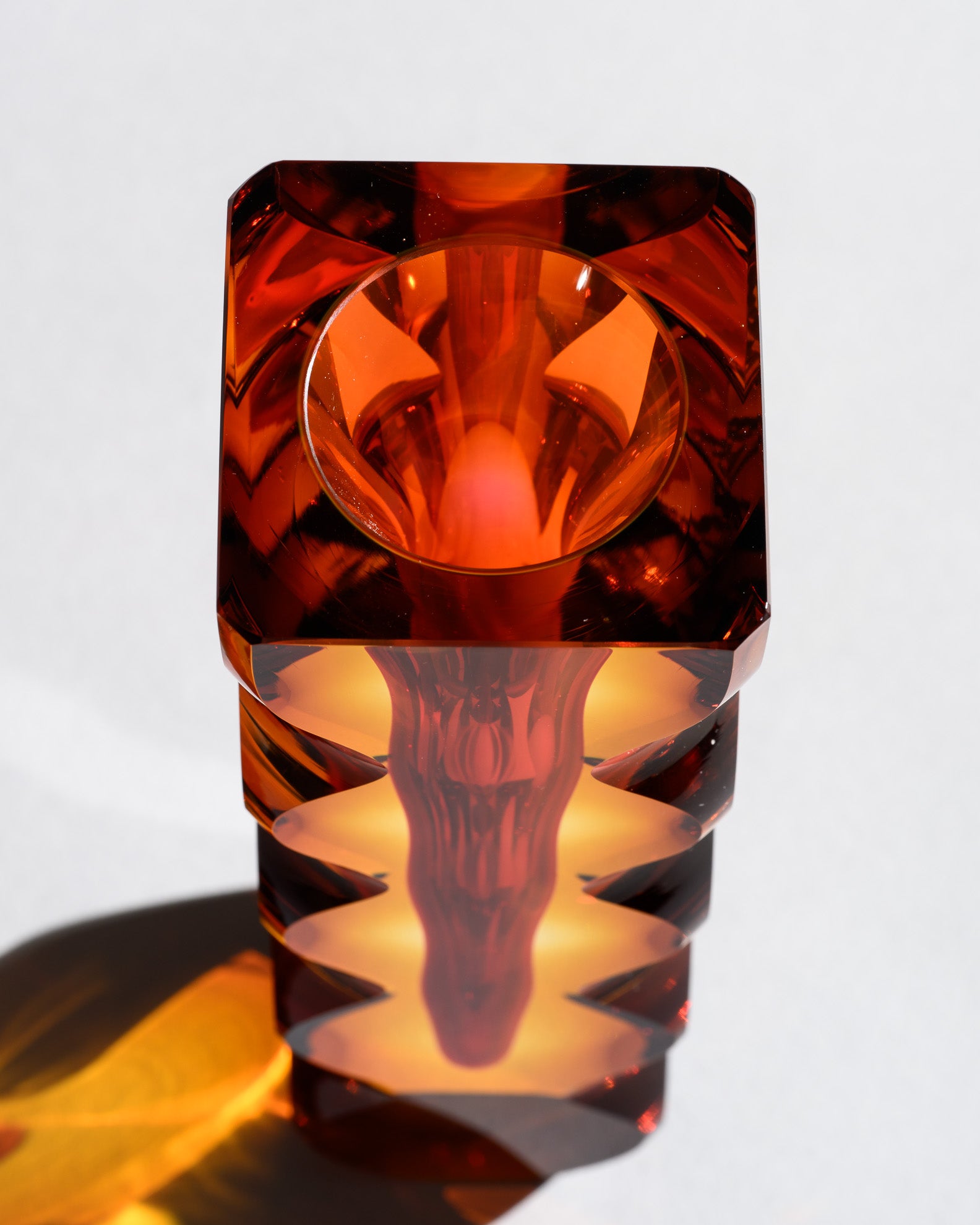 Optic-Cut Art Glass Vase Duo – Oldrich Lipsky for Exbor, 1960s