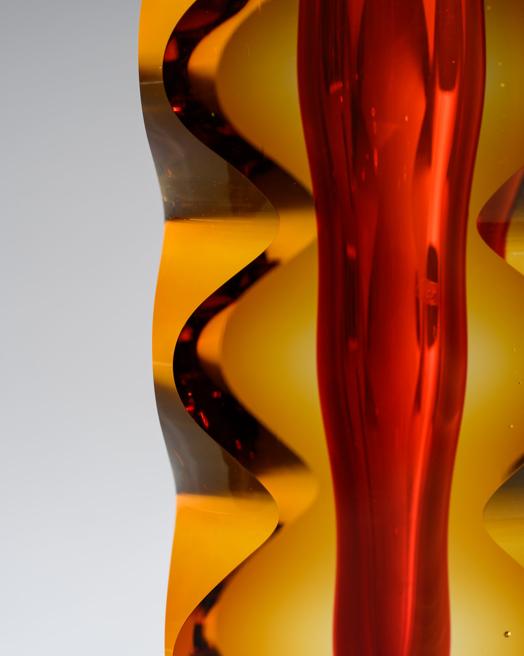 Optic-Cut Art Glass Vase Duo – Oldrich Lipsky for Exbor, 1960s