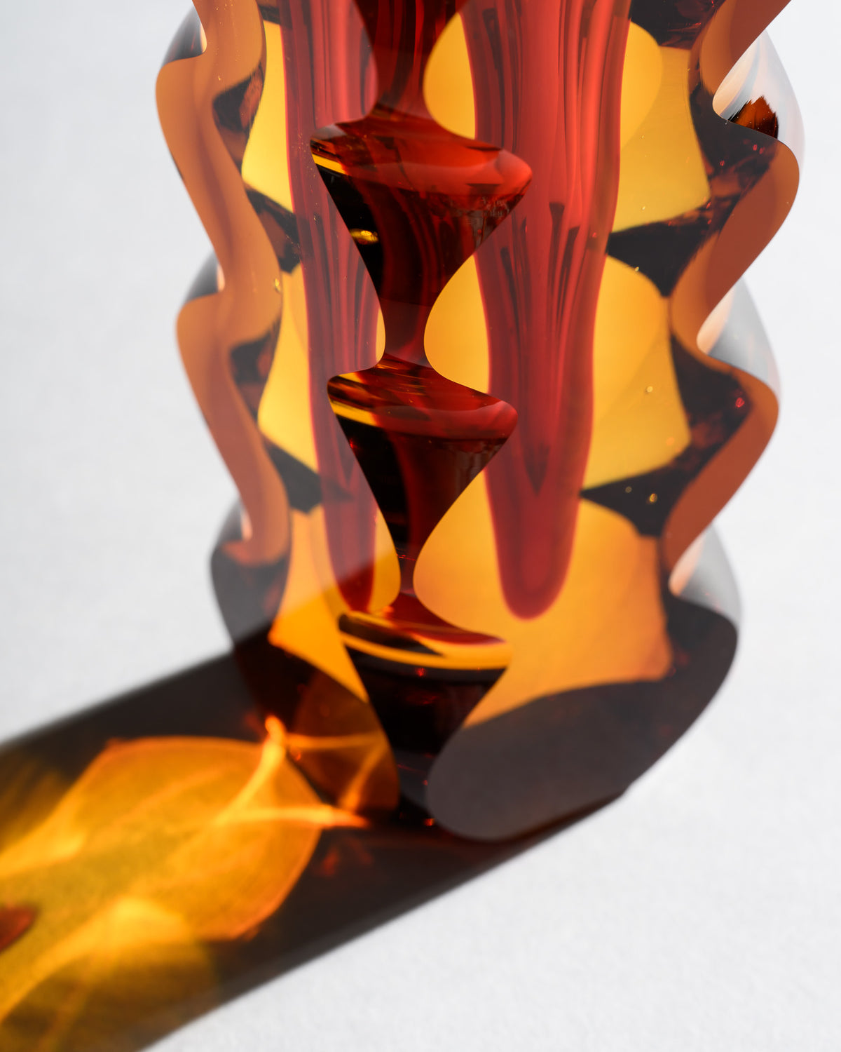Optic-Cut Art Glass Vase Duo – Oldrich Lipsky for Exbor, 1960s