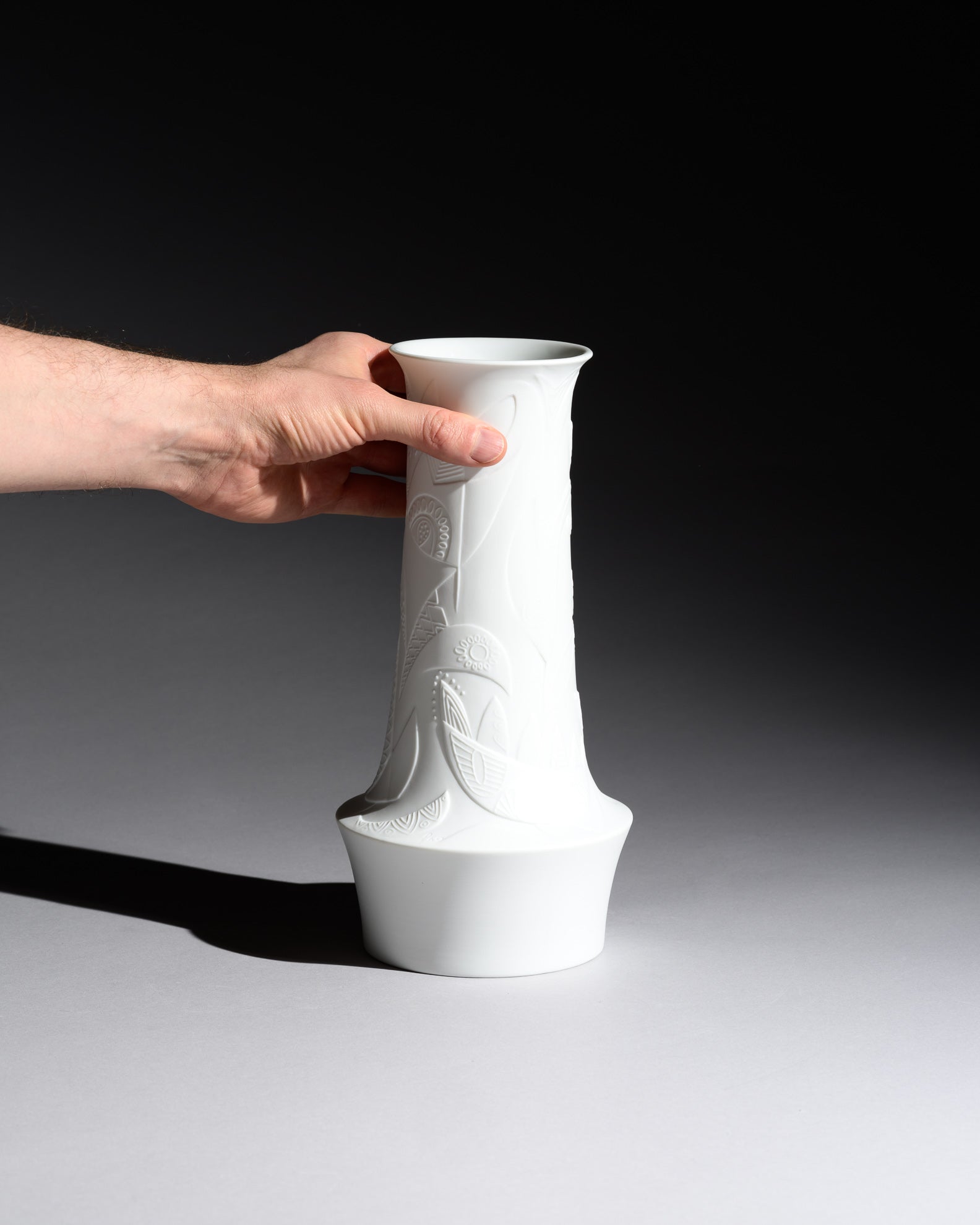 White Bisque Porcelain Trio – Cuno Fischer for Hutschenreuther, 1960s