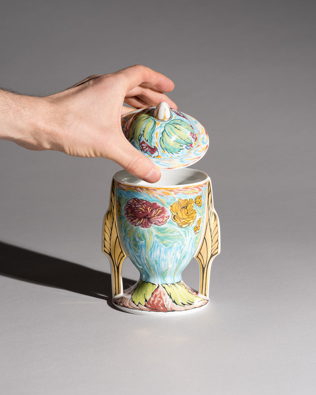 Porcelain Cup with Lid Künstlertasse No. 28 – Ernst Fuchs for Rosenthal, 1980