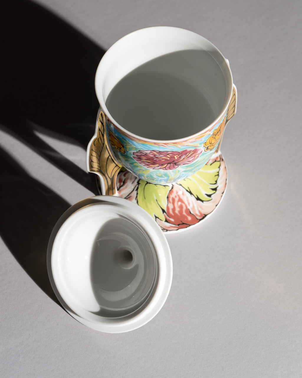 Porcelain Cup with Lid Künstlertasse No. 28 – Ernst Fuchs for Rosenthal, 1980