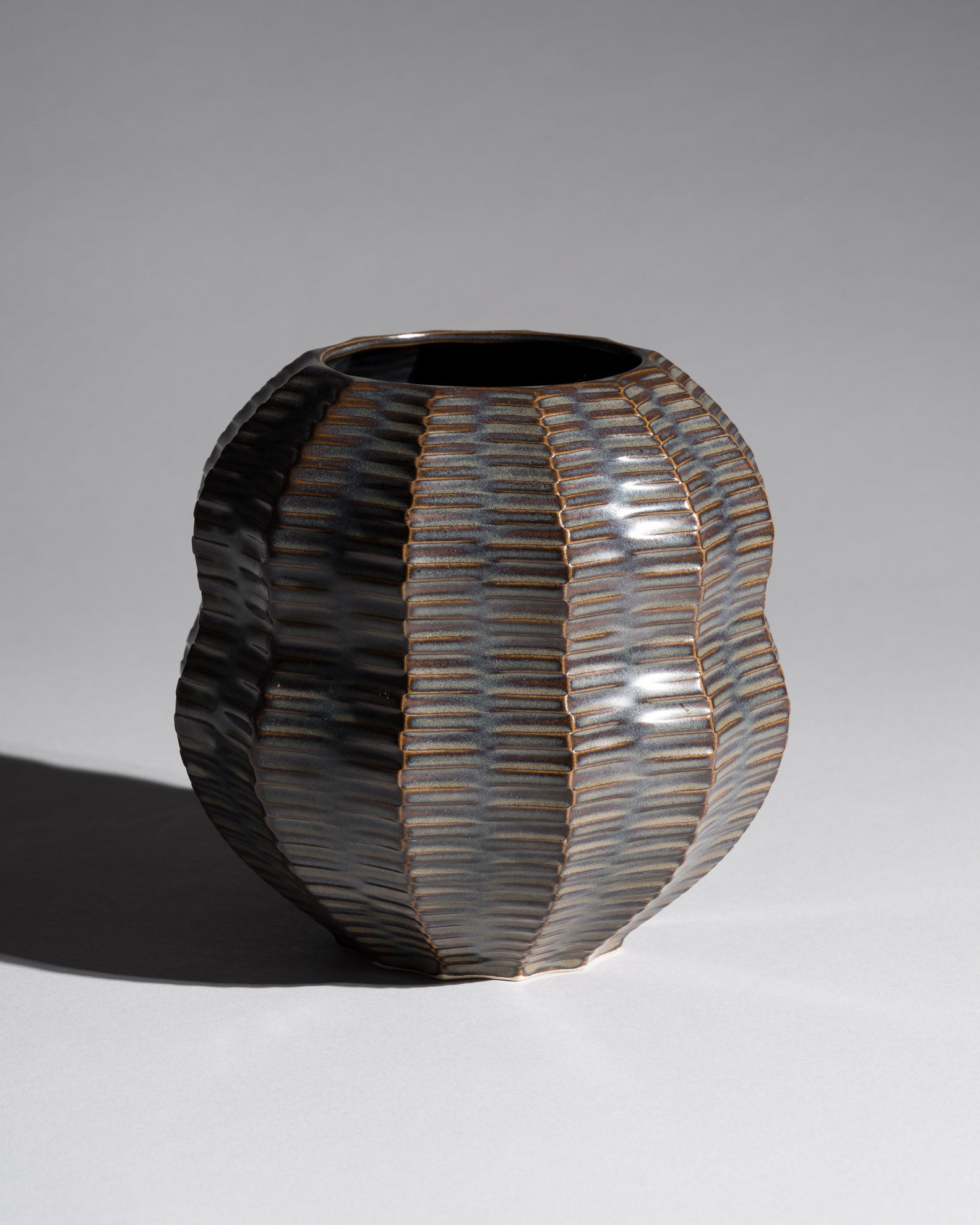 Brown Calabash Porcelain Vase – Heinrich Fuchs for Luisenburg, 1960s–1970s