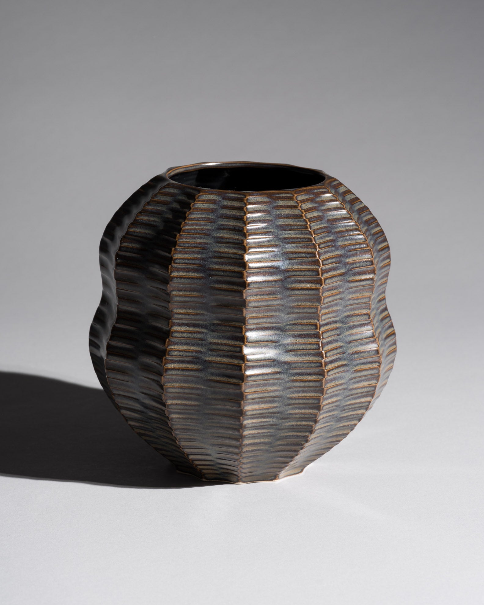Brown Calabash Porcelain Vase – Heinrich Fuchs for Luisenburg, 1960s–1970s