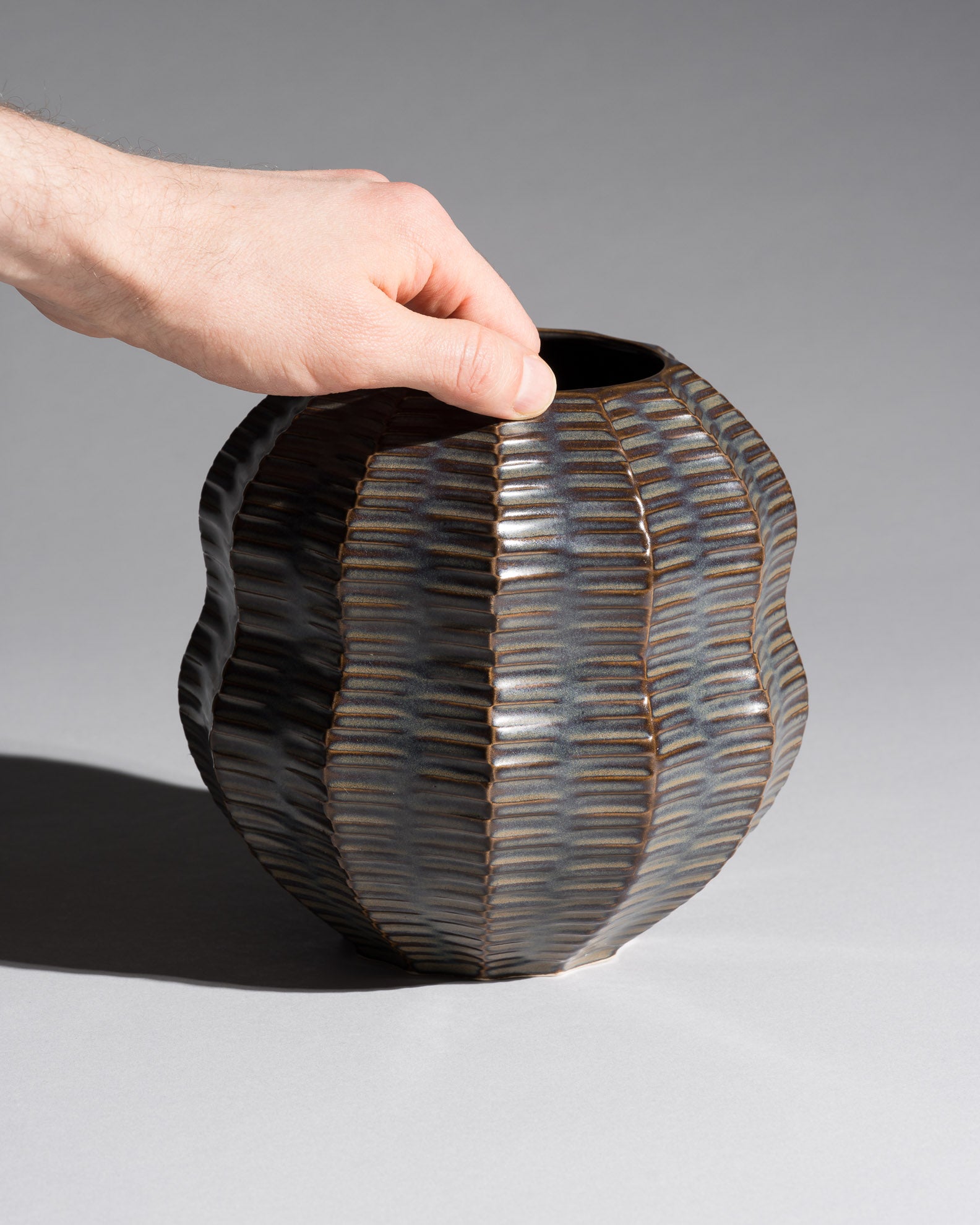 Brown Calabash Porcelain Vase – Heinrich Fuchs for Luisenburg, 1960s–1970s
