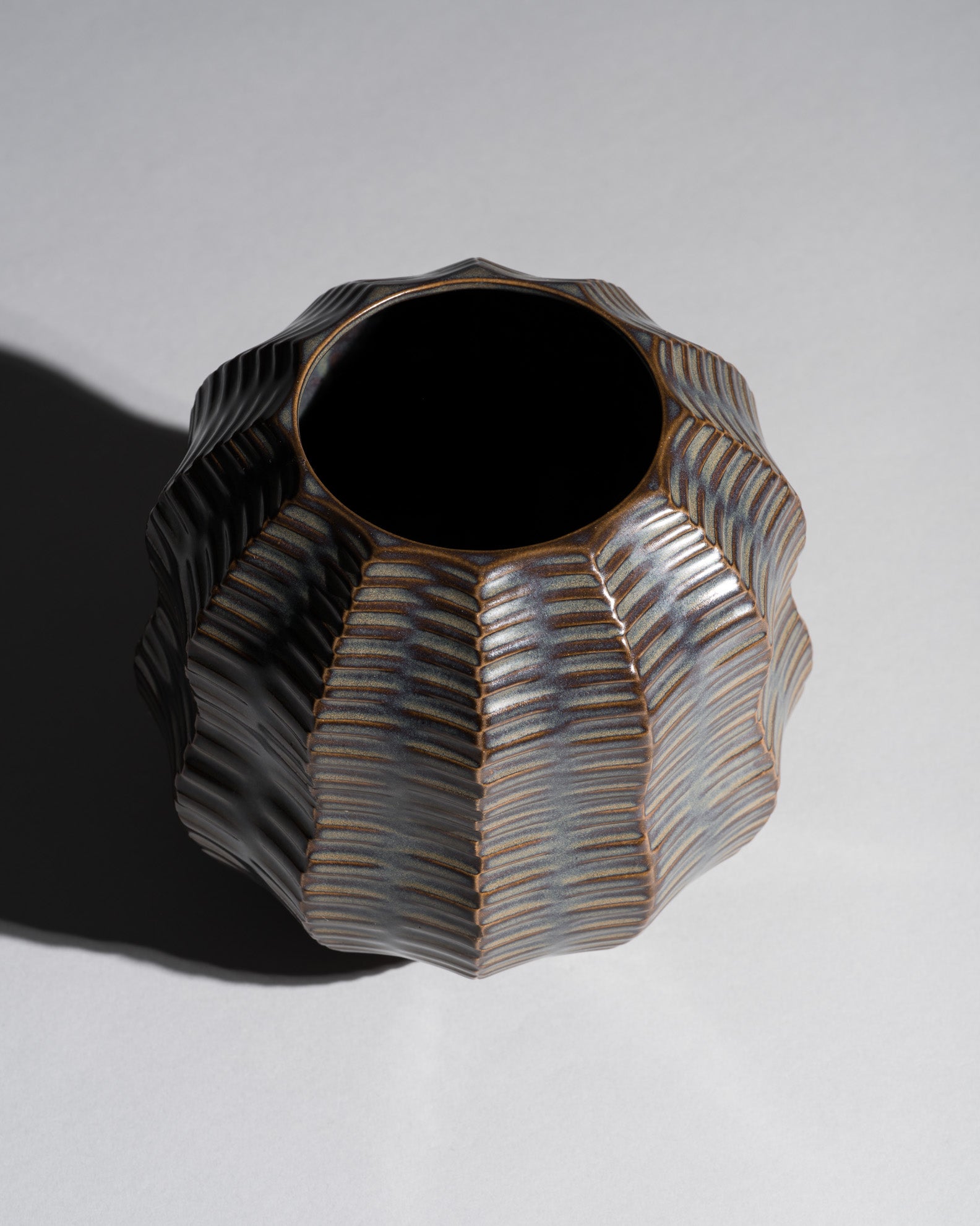 Brown Calabash Porcelain Vase – Heinrich Fuchs for Luisenburg, 1960s–1970s