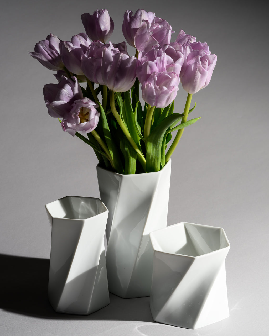Glossy Porcelain Vase Trio - Jan van der Vaart for Rosenthal, 1985