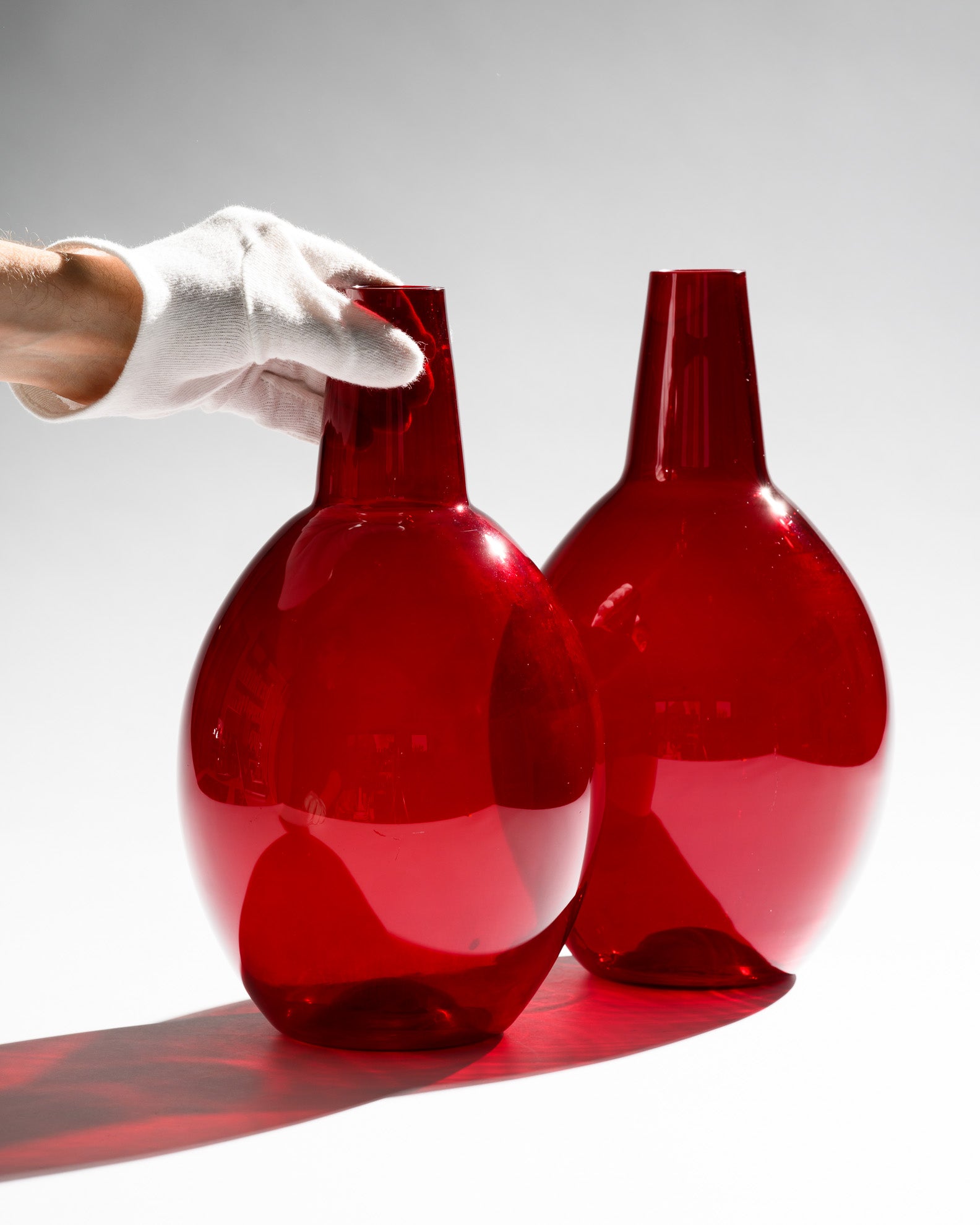 Kalabasse Glass Vase Duo – Wilhelm Braun-Feldweg for Hirschberg, 1950s