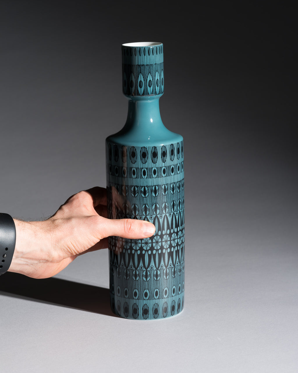 Turquoise Graphic Porcelain Trio – Theo Baumann for Rosenthal, 1964–1965