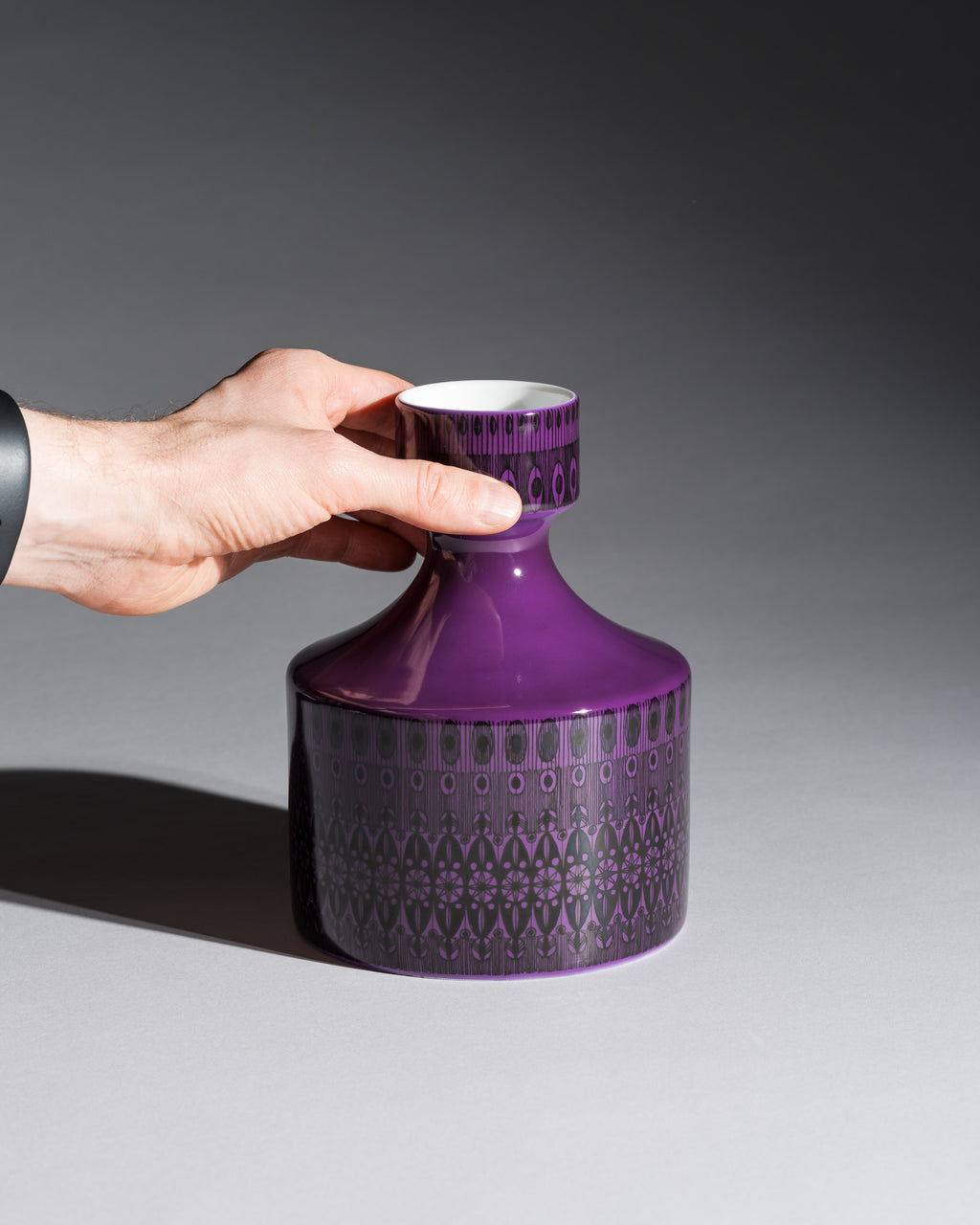 Graphic Porcelain Vase Duo – Theo Baumann for Rosenthal, 1964