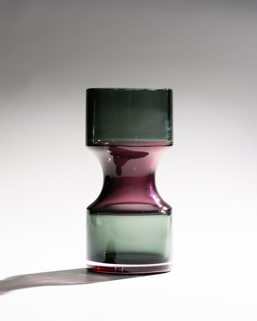 Smoky Green and Amethyst Glass Vase – Tapio Wirkkala for Rosenthal, 1963