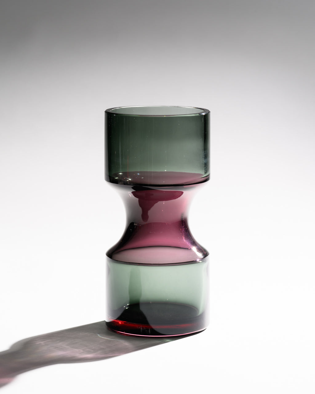 Smoky Green and Amethyst Glass Vase – Tapio Wirkkala for Rosenthal, 1963