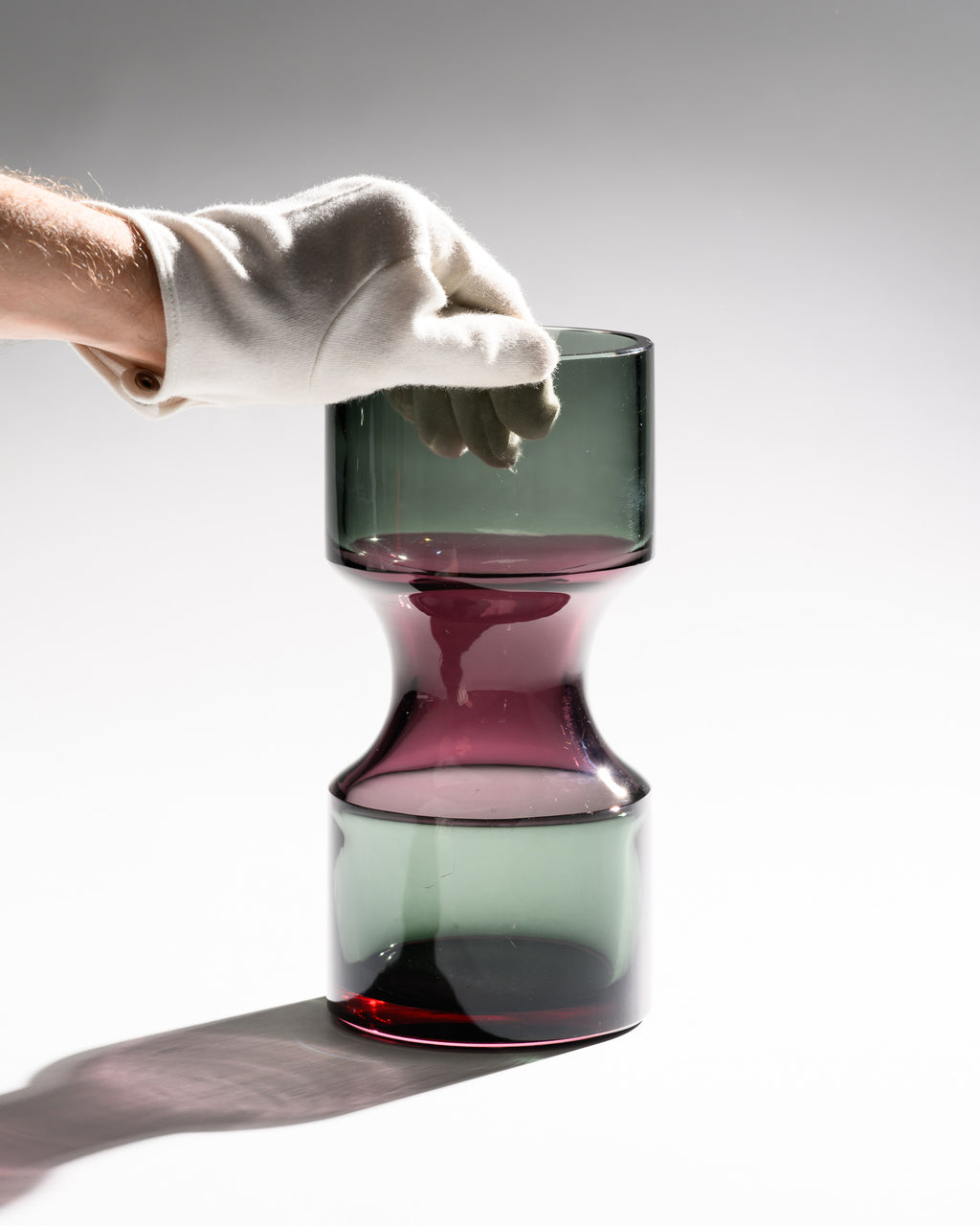 Smoky Green and Amethyst Glass Vase – Tapio Wirkkala for Rosenthal, 1963