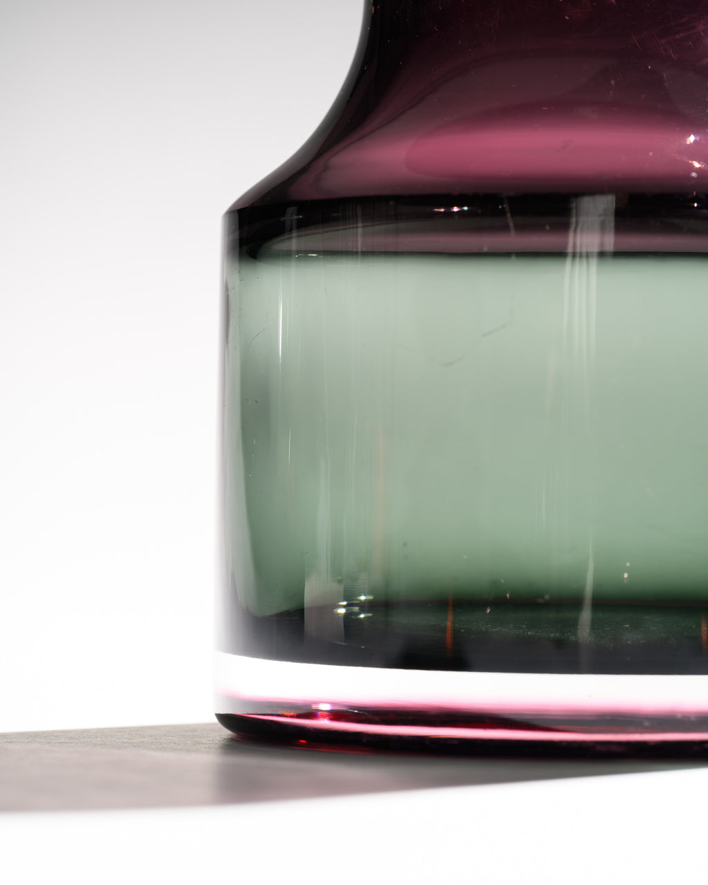 Smoky Green and Amethyst Glass Vase – Tapio Wirkkala for Rosenthal, 1963