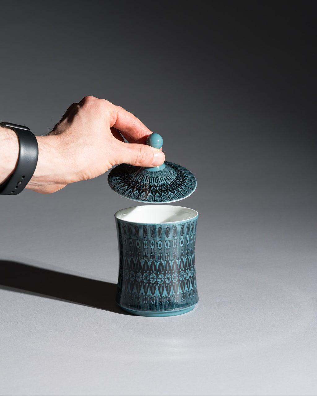 Turquoise Graphic Porcelain Trio – Theo Baumann for Rosenthal, 1964–1965