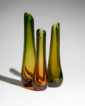 Glass Vase Trio – Erich Jachmann for WMF, 1950s