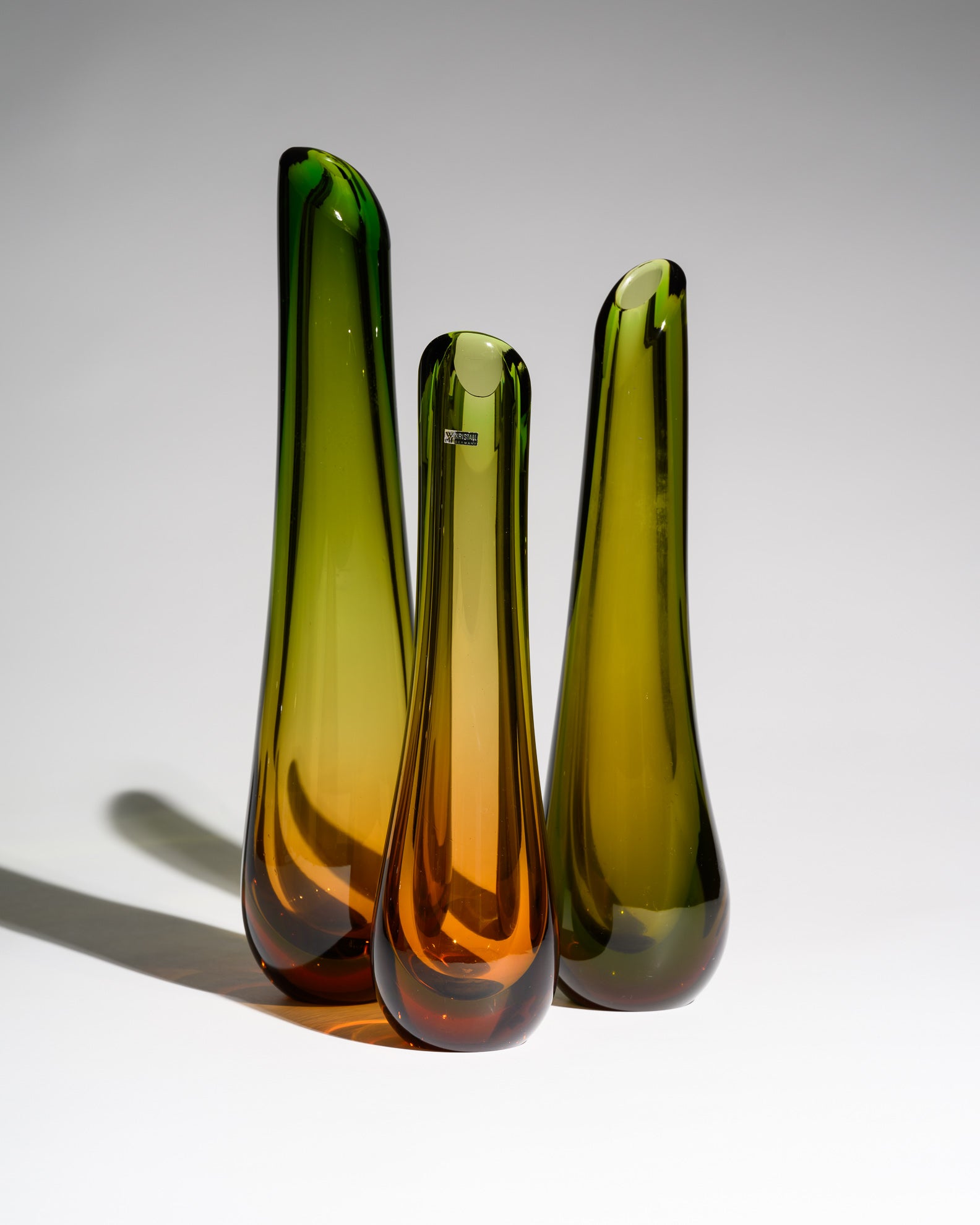 Glass Vase Trio – Erich Jachmann for WMF, 1950s