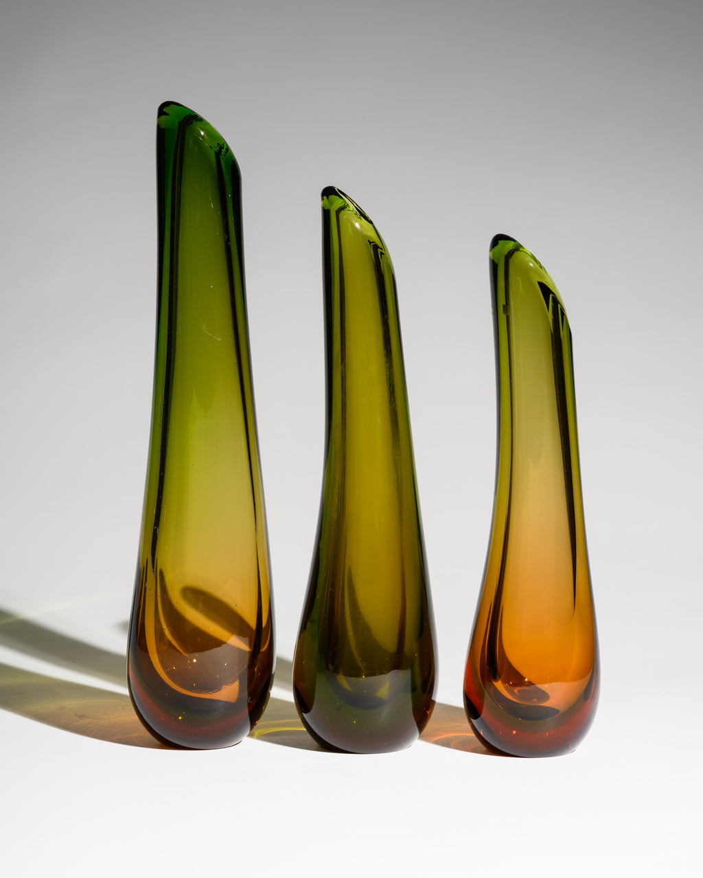 Glass Vase Trio – Erich Jachmann for WMF, 1950s