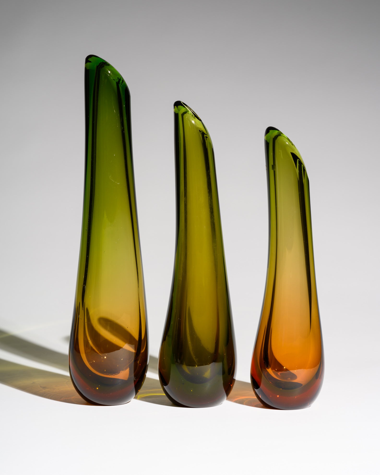 Glass Vase Trio – Erich Jachmann for WMF, 1950s