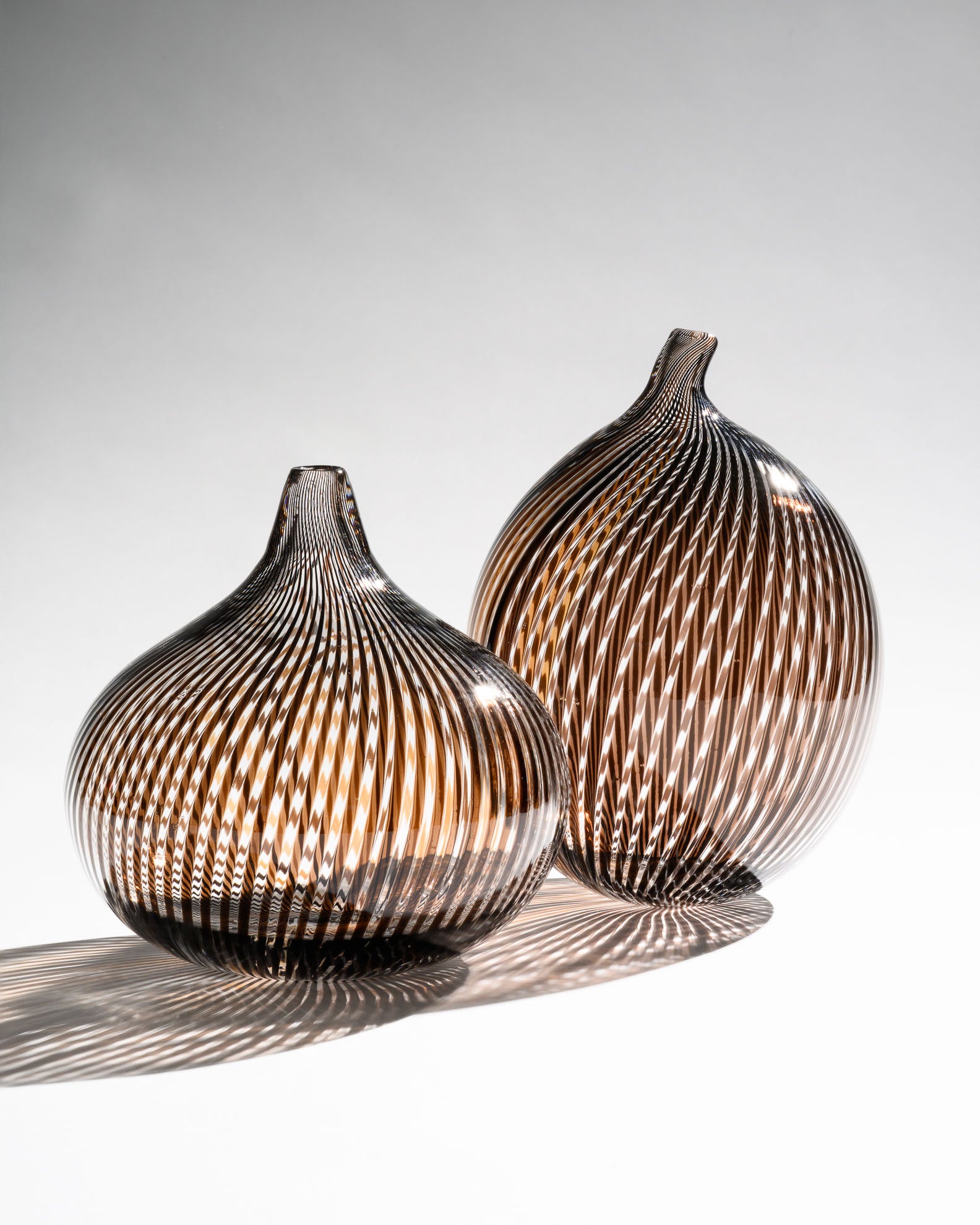 Filigrana Glass Vase Duo – Mario Colelli & Hertha Bengtson for Rosenthal, late 20th century