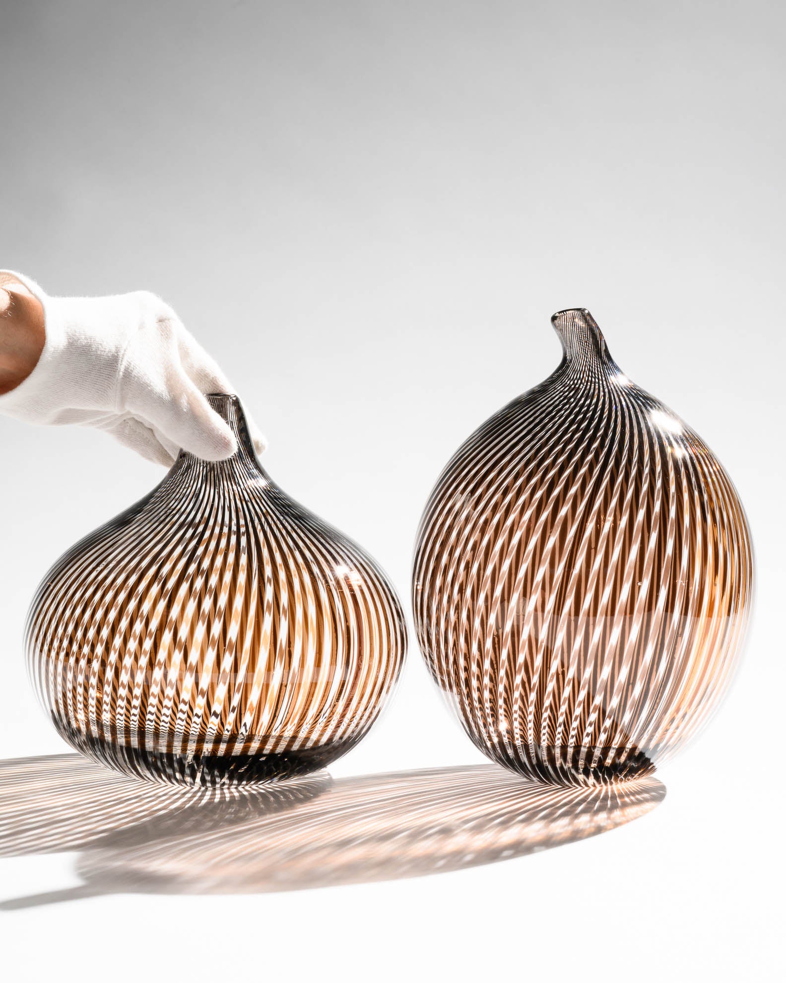Filigrana Glass Vase Duo – Mario Colelli & Hertha Bengtson for Rosenthal, late 20th century