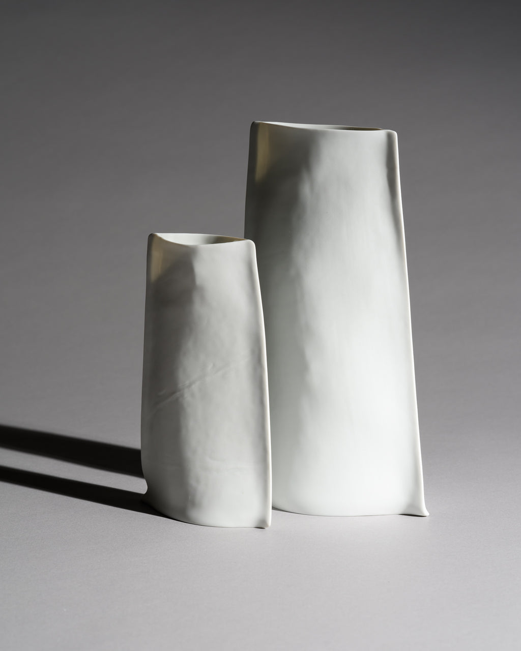 White Bisque Porcelain Vase Duo – Johan van Loon for Rosenthal, 1982–1983