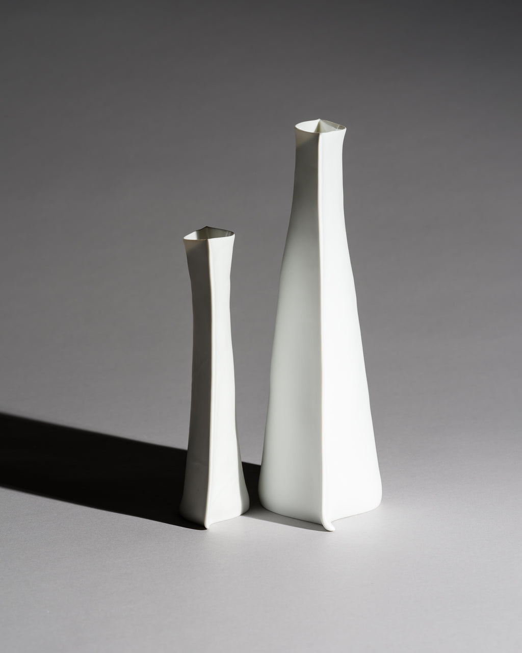 White Bisque Porcelain Vase Duo – Johan van Loon for Rosenthal, 1982–1983