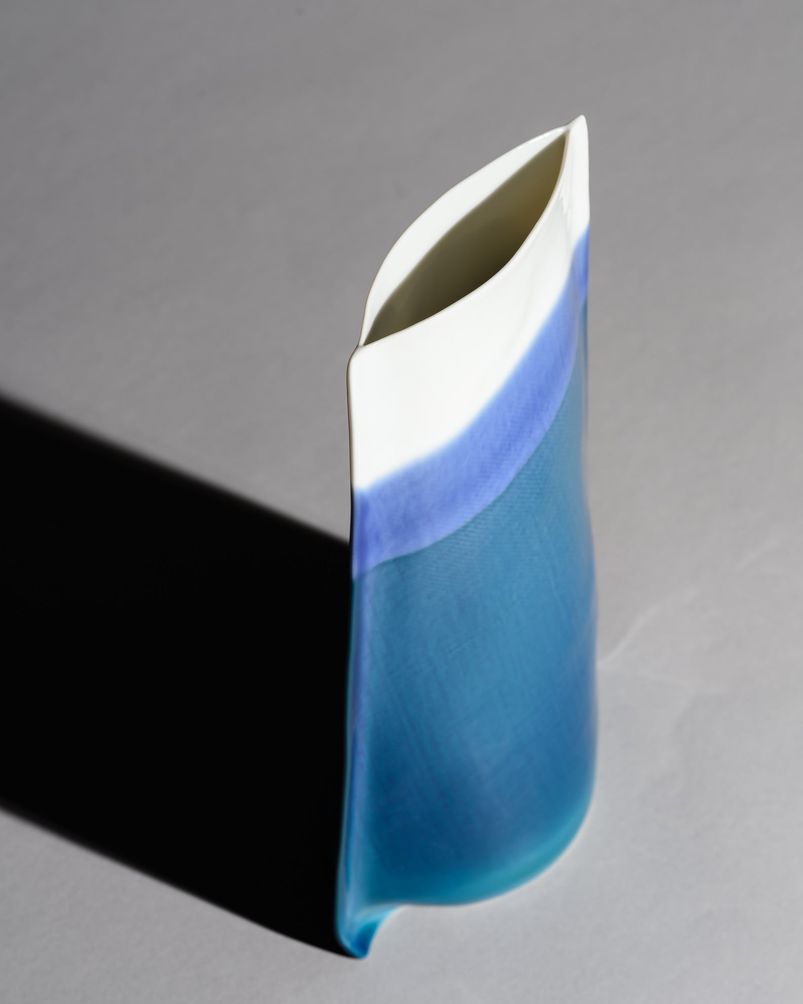 Blue Gradient Porcelain Vase Duo – Johan van Loon for Rosenthal, 1986