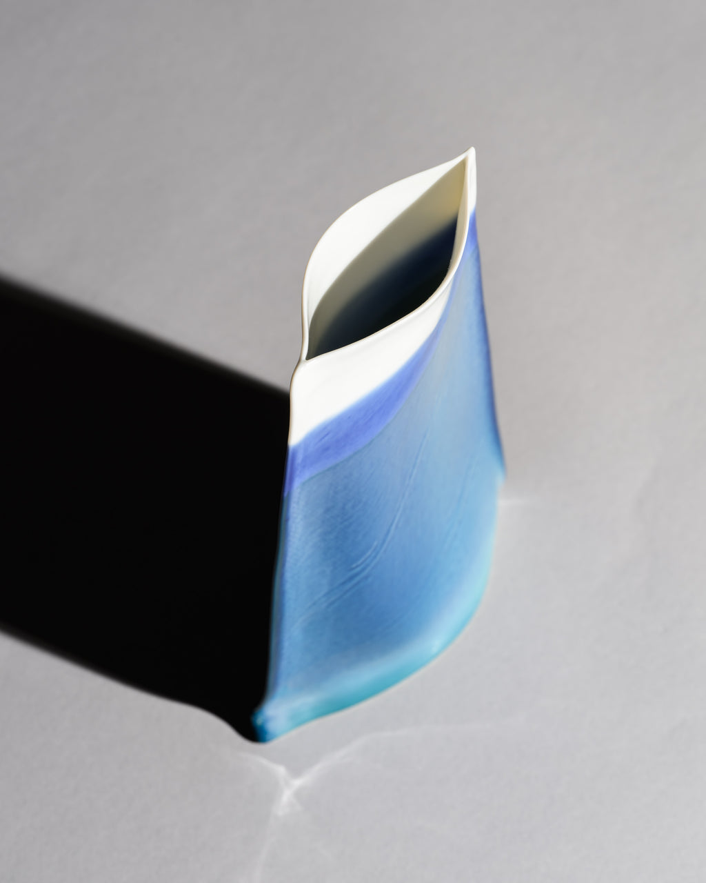 Blue Gradient Porcelain Vase Duo – Johan van Loon for Rosenthal, 1986
