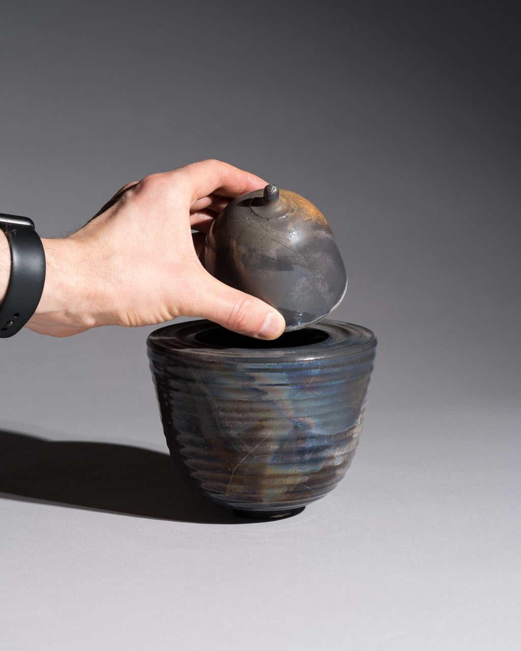 Grey-Blue Stoneware Box Duo – Mario Enke Studio Pottery, 2010