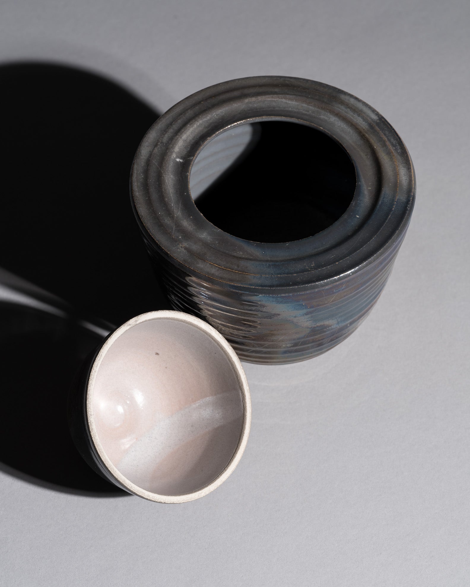 Grey-Blue Stoneware Box Duo – Mario Enke Studio Pottery, 2010