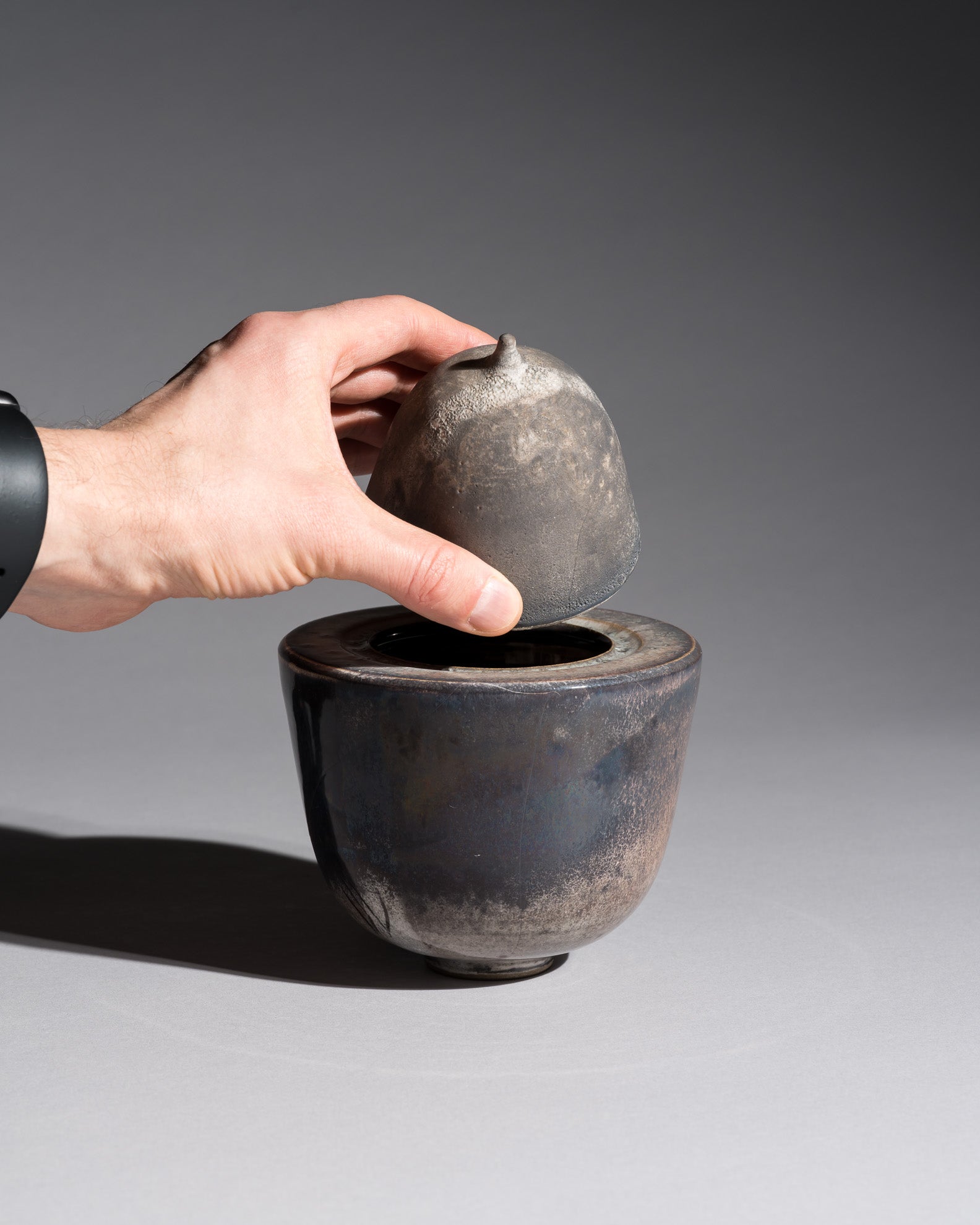 Grey-Blue Stoneware Box Duo – Mario Enke Studio Pottery, 2010