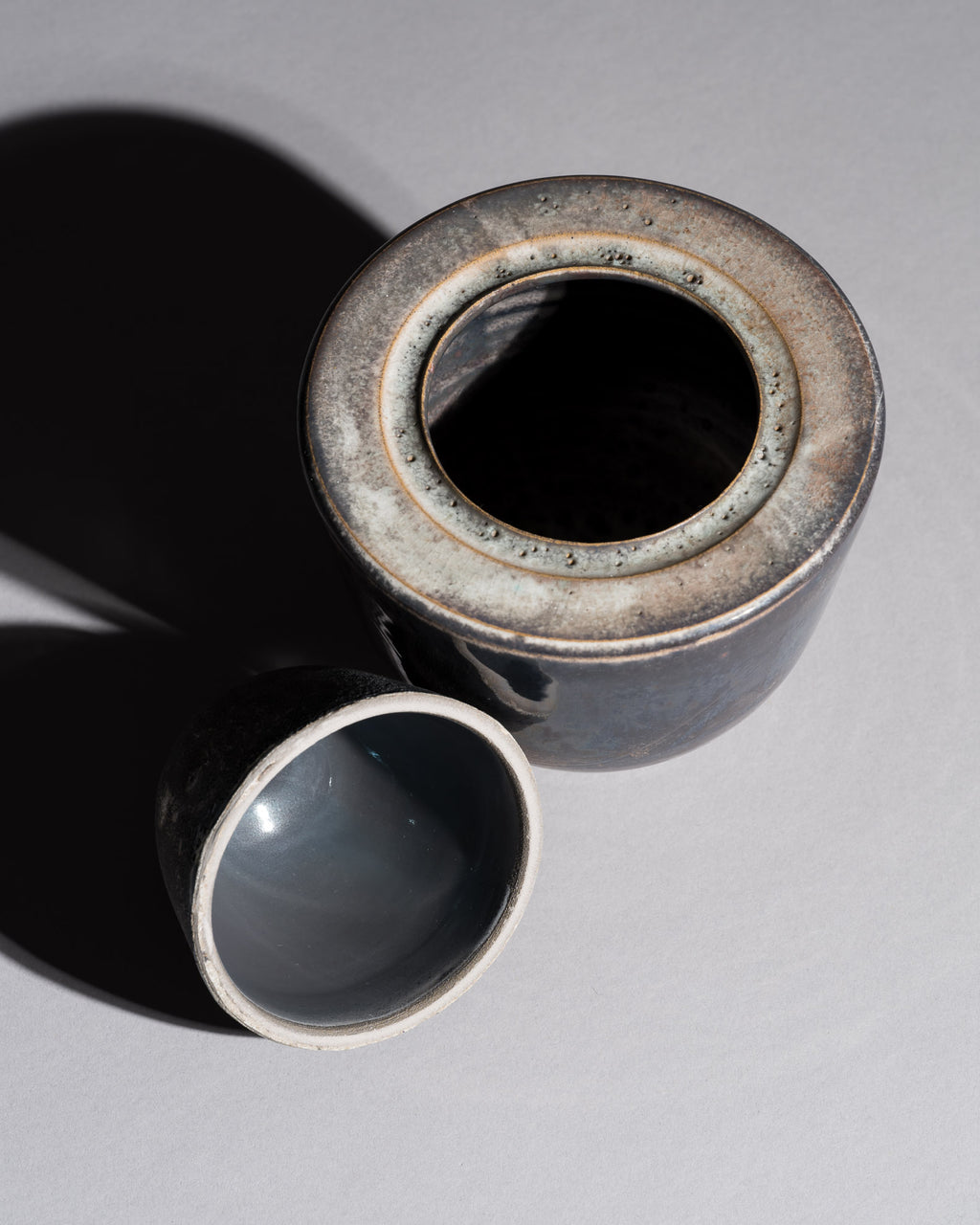 Grey-Blue Stoneware Box Duo – Mario Enke Studio Pottery, 2010