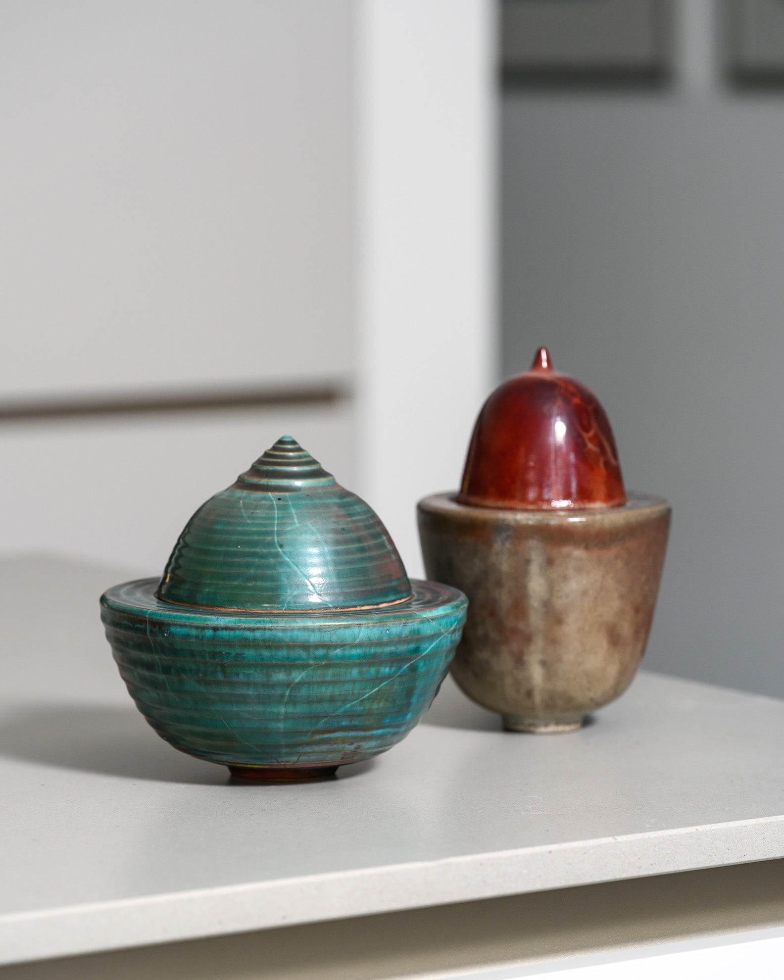 Reduction-Fired Stoneware Box Duo – Mario Enke Studio Pottery, 2010